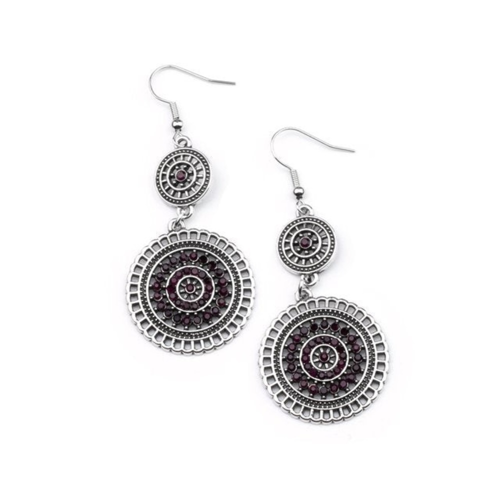 Paparazzi Earring - Bohemian Bedazzle - Purple - Picture 2 of 5
